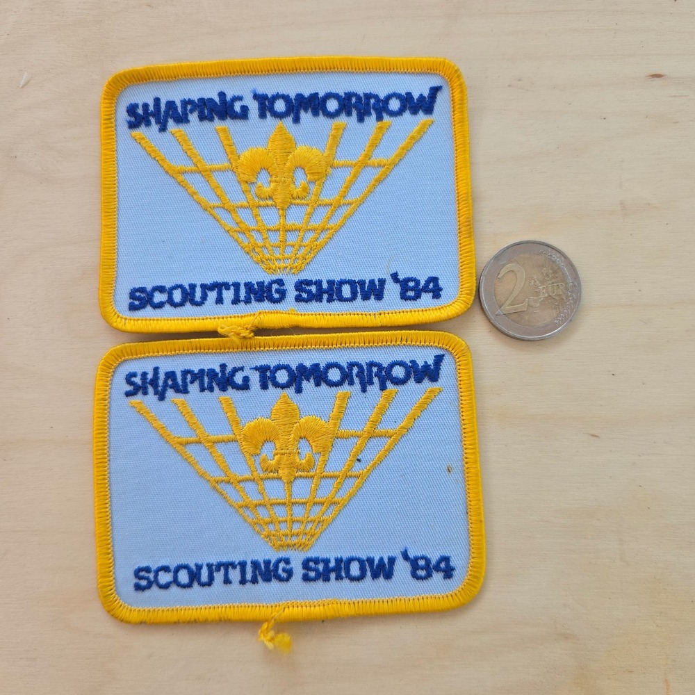 VTG BSA 1984 Patch Scouting Show Shaping Tomorrow Blue Yellow Embroidered Badge